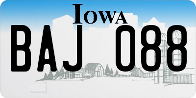 IA license plate BAJ088