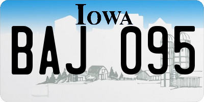 IA license plate BAJ095