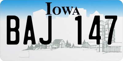 IA license plate BAJ147