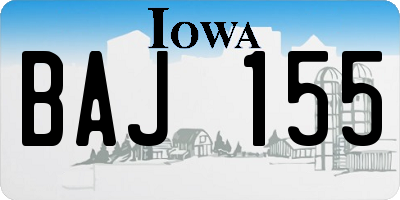 IA license plate BAJ155