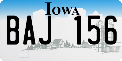 IA license plate BAJ156