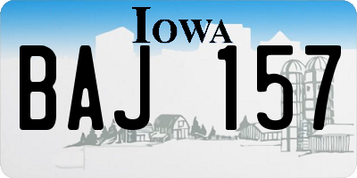 IA license plate BAJ157
