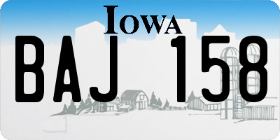IA license plate BAJ158