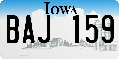 IA license plate BAJ159