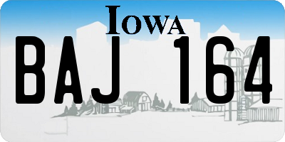 IA license plate BAJ164