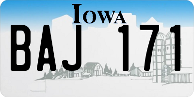 IA license plate BAJ171
