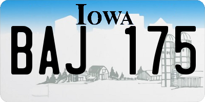 IA license plate BAJ175