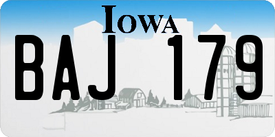 IA license plate BAJ179