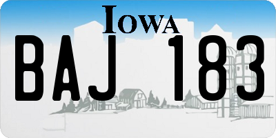 IA license plate BAJ183