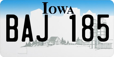 IA license plate BAJ185