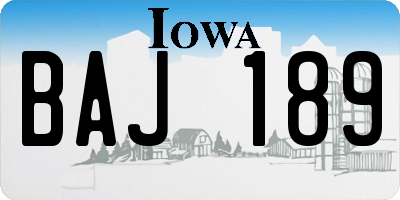 IA license plate BAJ189