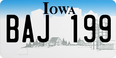 IA license plate BAJ199