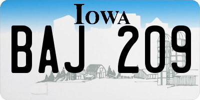 IA license plate BAJ209