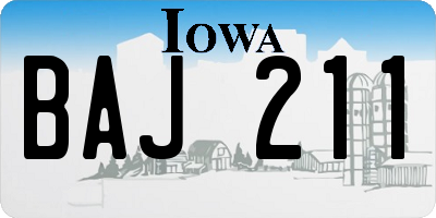 IA license plate BAJ211