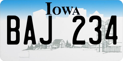 IA license plate BAJ234