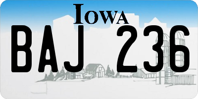 IA license plate BAJ236