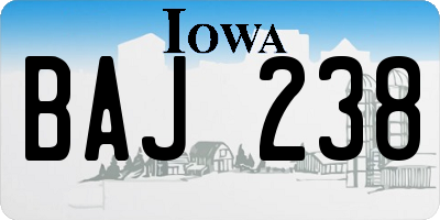 IA license plate BAJ238