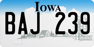 IA license plate BAJ239