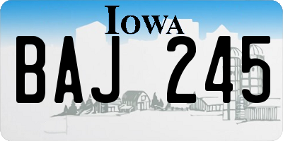 IA license plate BAJ245