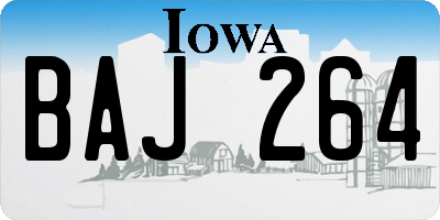 IA license plate BAJ264