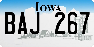 IA license plate BAJ267