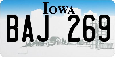 IA license plate BAJ269
