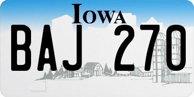 IA license plate BAJ270