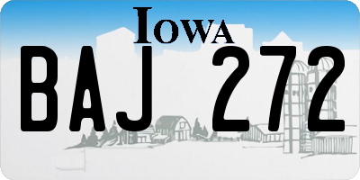 IA license plate BAJ272