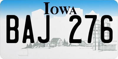IA license plate BAJ276