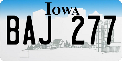 IA license plate BAJ277