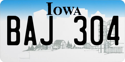 IA license plate BAJ304