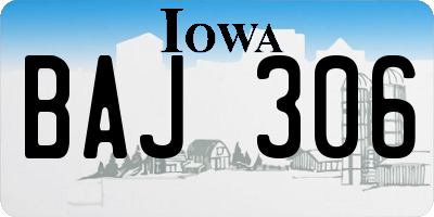 IA license plate BAJ306