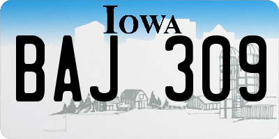 IA license plate BAJ309