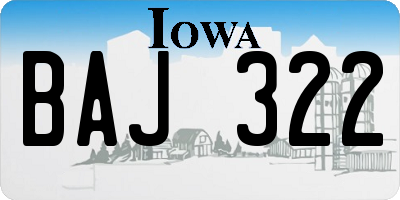 IA license plate BAJ322