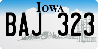IA license plate BAJ323