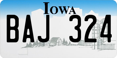 IA license plate BAJ324