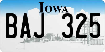 IA license plate BAJ325