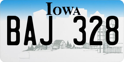 IA license plate BAJ328
