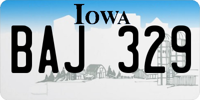 IA license plate BAJ329