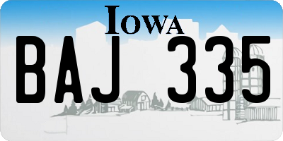 IA license plate BAJ335