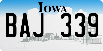 IA license plate BAJ339