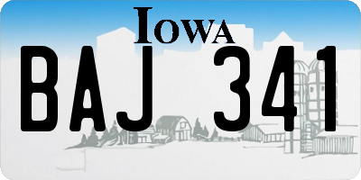 IA license plate BAJ341