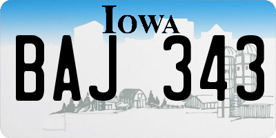 IA license plate BAJ343