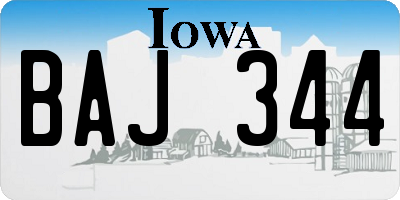 IA license plate BAJ344