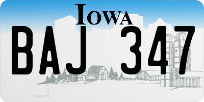 IA license plate BAJ347
