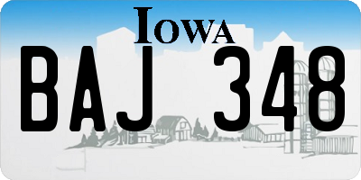 IA license plate BAJ348