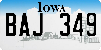 IA license plate BAJ349