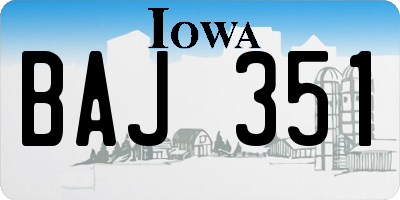 IA license plate BAJ351