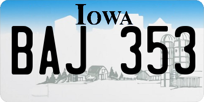 IA license plate BAJ353