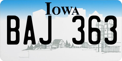 IA license plate BAJ363